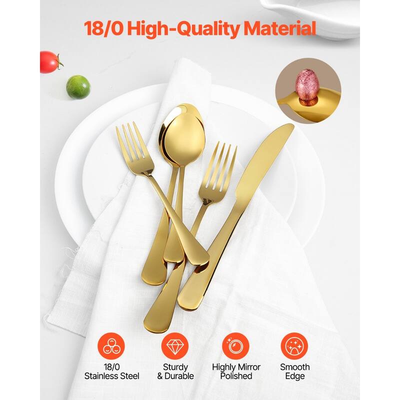 Stainless Steel Dishwasher Safe Silverware Flatware Utensil Set for Home Kitchen and Events
