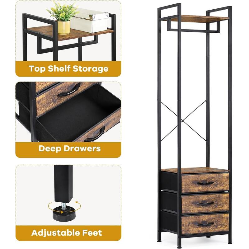 Clothing Rack with Drawers