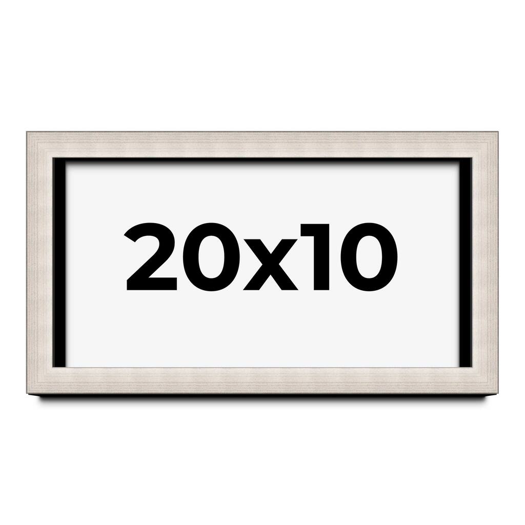 20x10 Shadow Box Frame Silver Real Wood Contemporary Shadowbox Display Frame UV Acrylic Front Acid Free Backing and Hardware