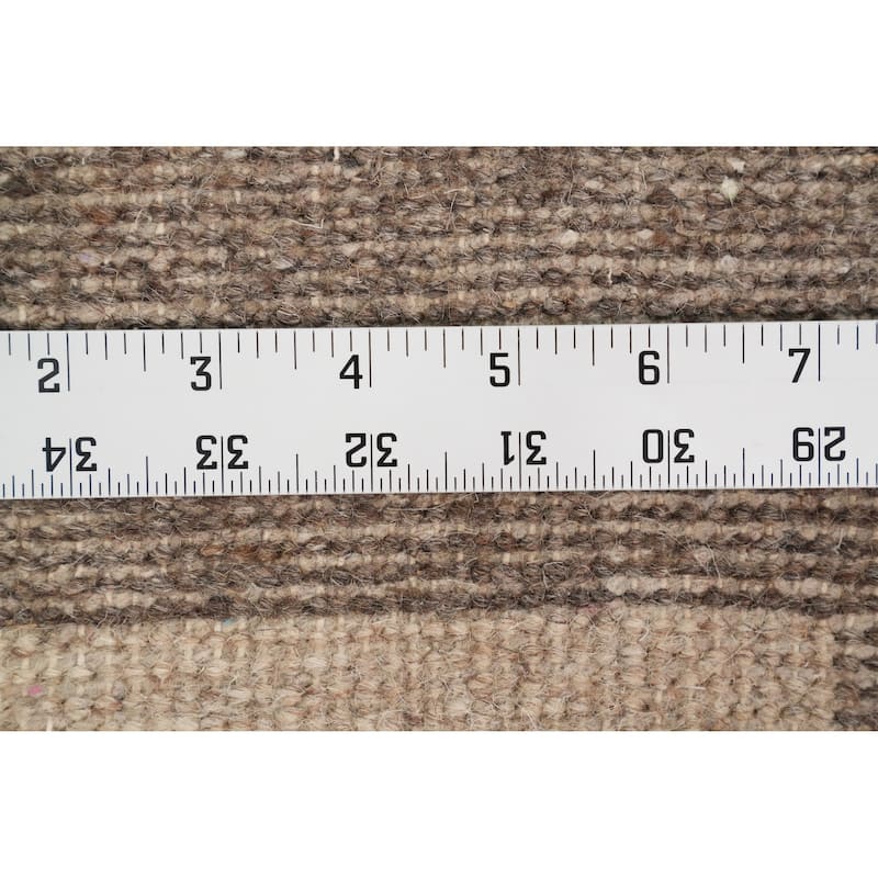 Hand Knotted Oriental 100% Wool Carpet Modern Geometric Beige & Ivories Gabbeh Area Rug - 7' 10'' X 5' 9''