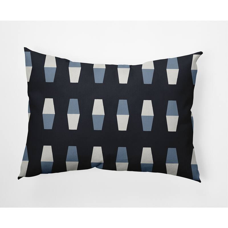 Bowling Pins Nautical Indoor/Outdoor Throw Pillow - Shark Blue - 14" x 20"