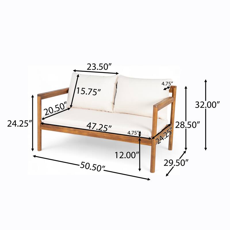 Christopher Knight Home- Elk Acacia Wood Outdoor Chat Set
