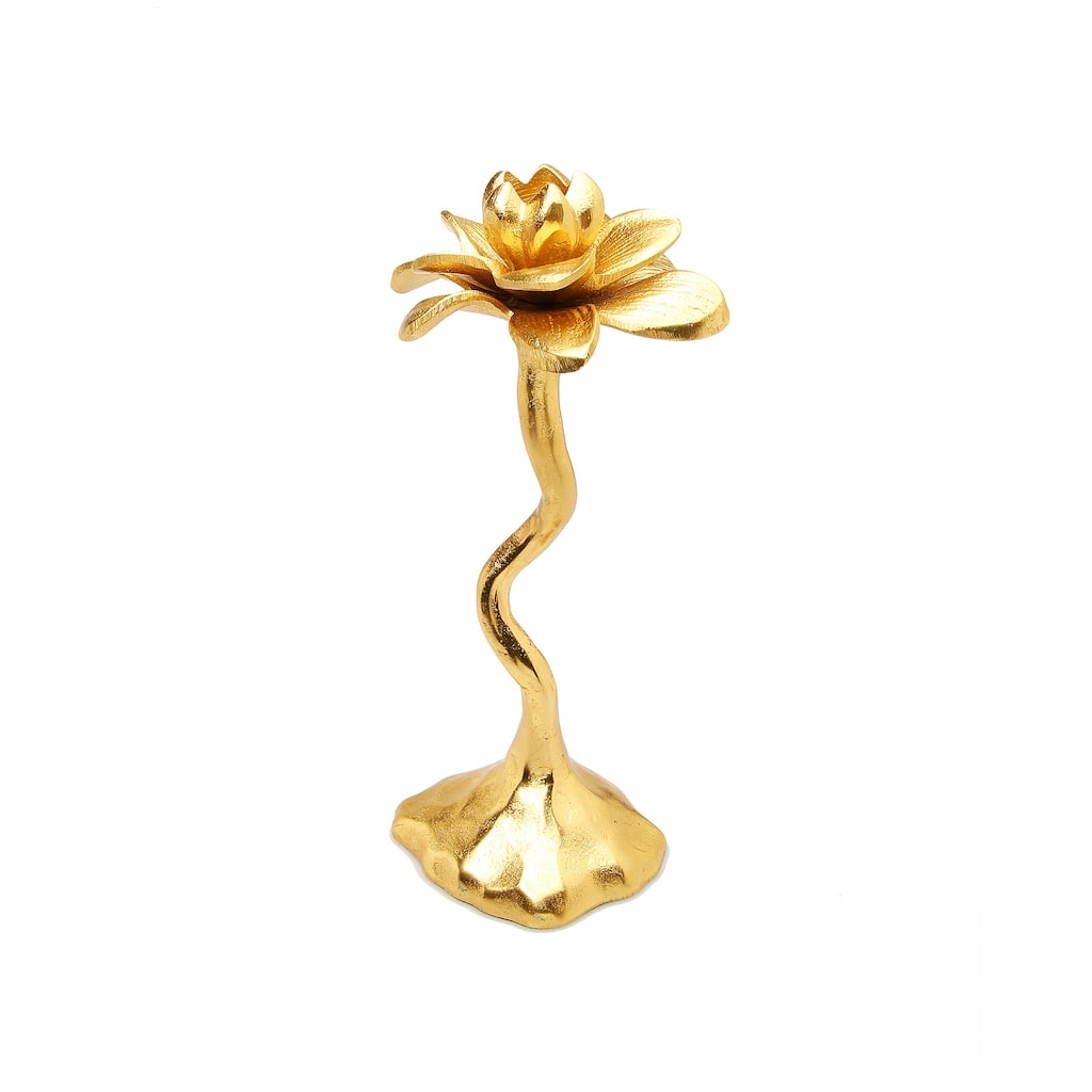 Alice Pazkus 11.5"H Gold Candle Holder
