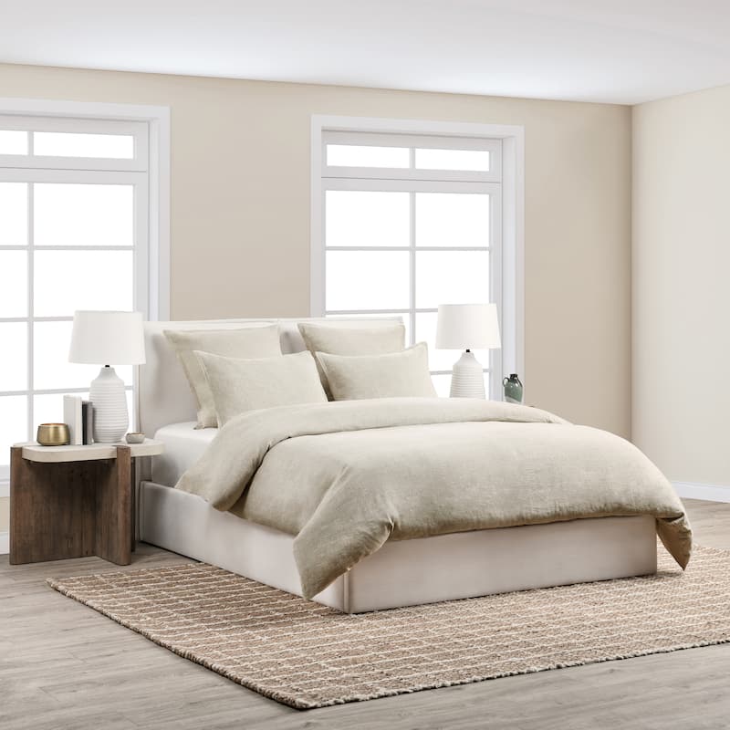 Villa by Classic Home Talia Cotton Linen Blend Duvet - Natural - King