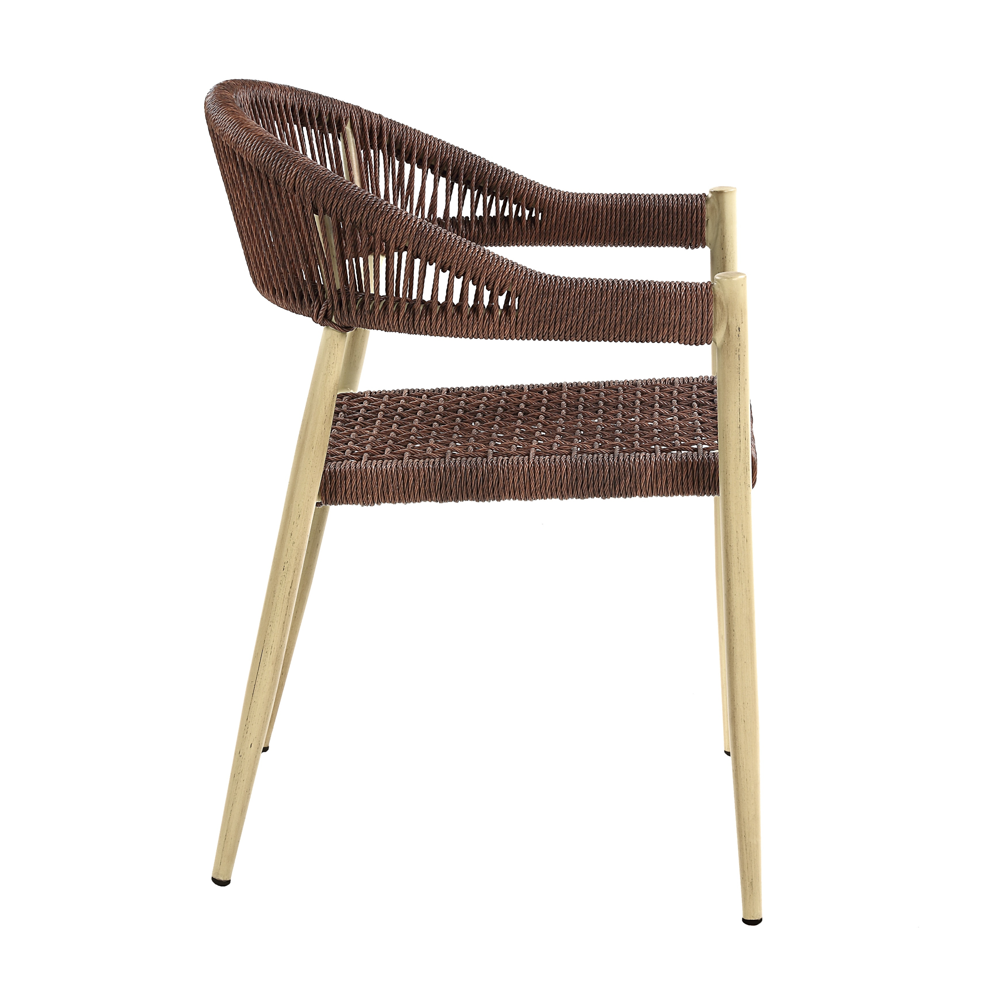 Holcomb Modern Wicker Rope Curved Patio Dining Arm Chair by - Picture 23 of 30