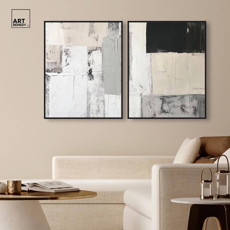 Chalk and Charcoal Canvas Set of 2 by Art Remedy