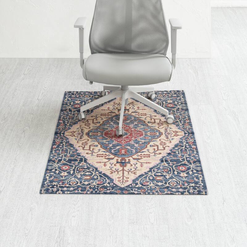 Jani 40"x54" Rug'd Chair Mat-Rug Style Office Chairmat for Carpet & Hard Floors| 0.5" Thick |Non-Slip, Foldable Desk Chair Mat - Merida
