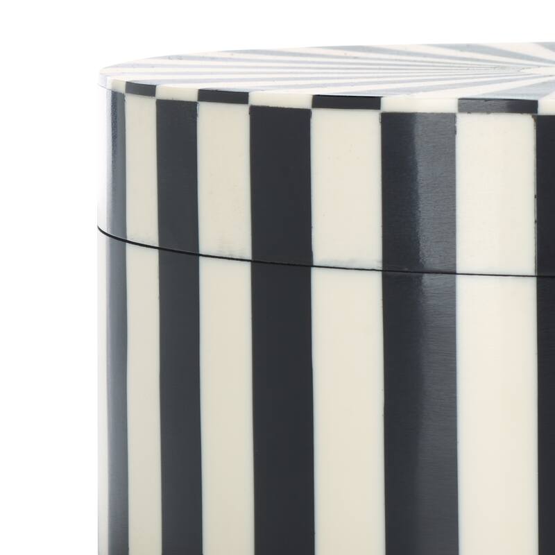 SAFAVIEH Home Charli Black/Ivory Resin Decorative Box Set of 2