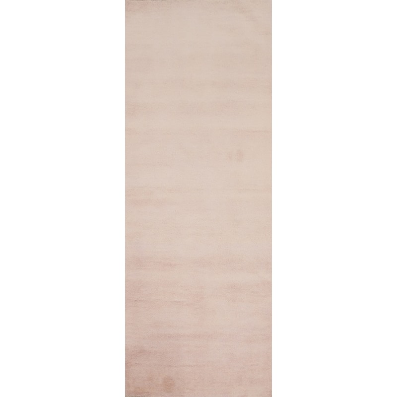 Hand Knotted Oriental 100% Wool Carpet Modern Solid Pink Gabbeh Runner Rug - 8' 0'' X 2' 7''