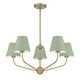 preview thumbnail 2 of 3, Xavier 5 Light Vibrant Gold + Green Chandelier