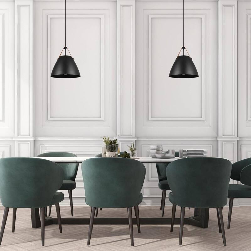 1 Light kitchen light fixture matte black pendant lights metal adjustable hanging light