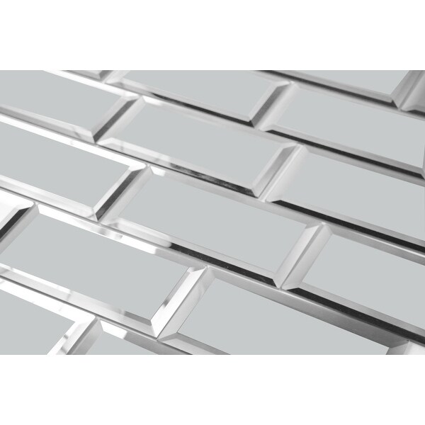Miseno MT-WHSREM0306-SI Reflections - 3" x 6" Rectangle Wall Tile - Matte Visual - Silver