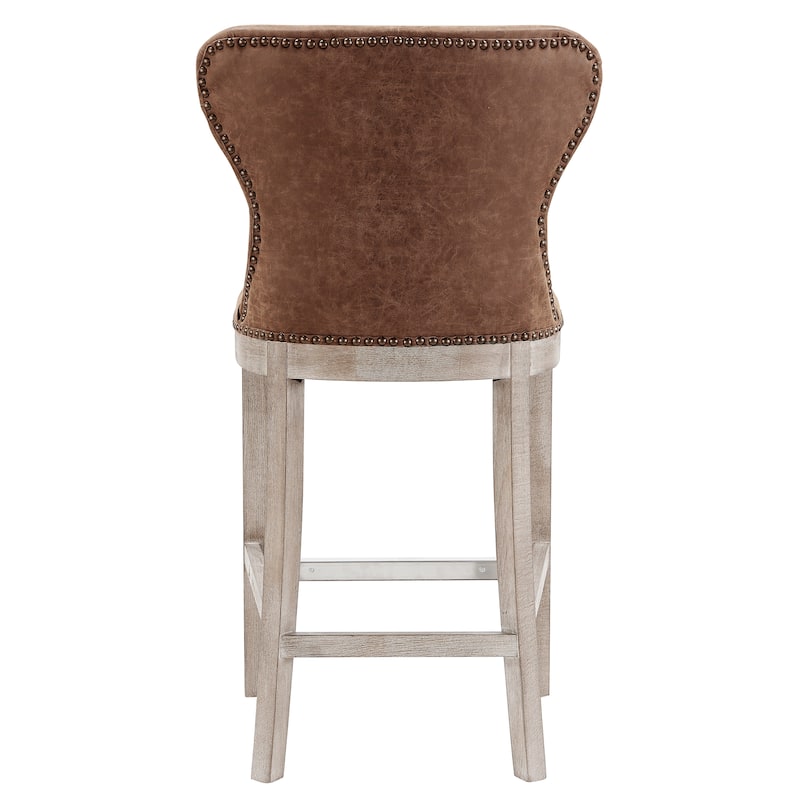 NPD Furniture Dorsey Brown and Grey Nubuck Counter Stool