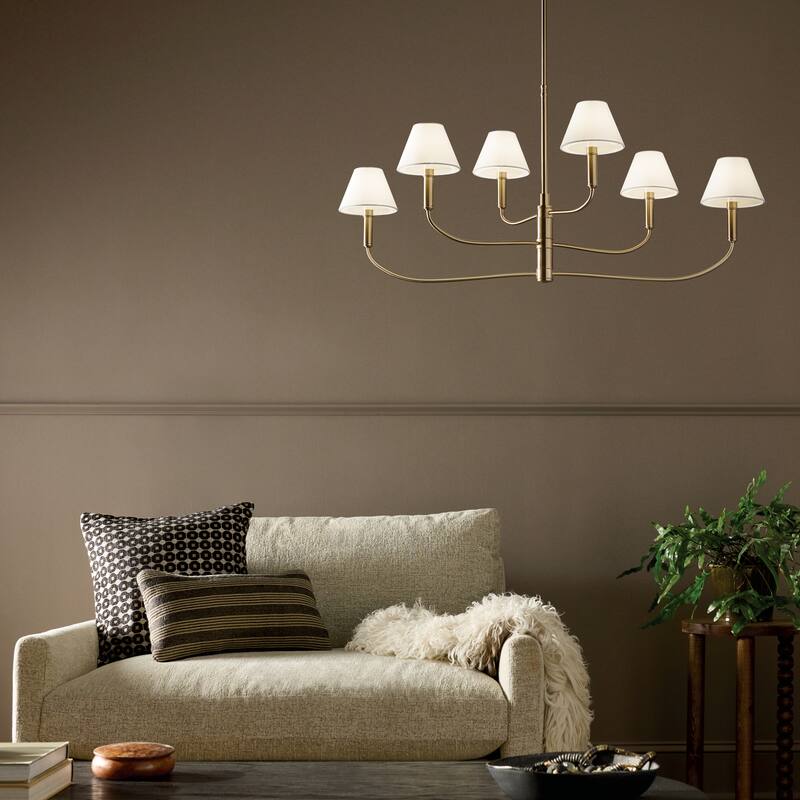 Eadie 41 Inch 6 Light Chandelier in Champagne Bronze