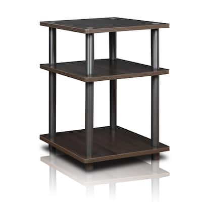 3 Tiers Wood Household Shelving Unit in Blackwood (14.6 in. W x 20.7 in. H x 14.6 in. D)