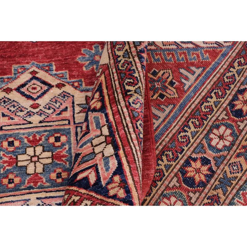 Tribal Super Kazak Lennox Red/Beige Hand Knotted Wool Rug - 11'11'' x 14'8''