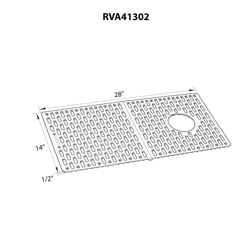 Ruvati Silicone Bottom Grid Sink Mat for RVG1302 and RVG2302 Sinks - Gray - RVA41302GR