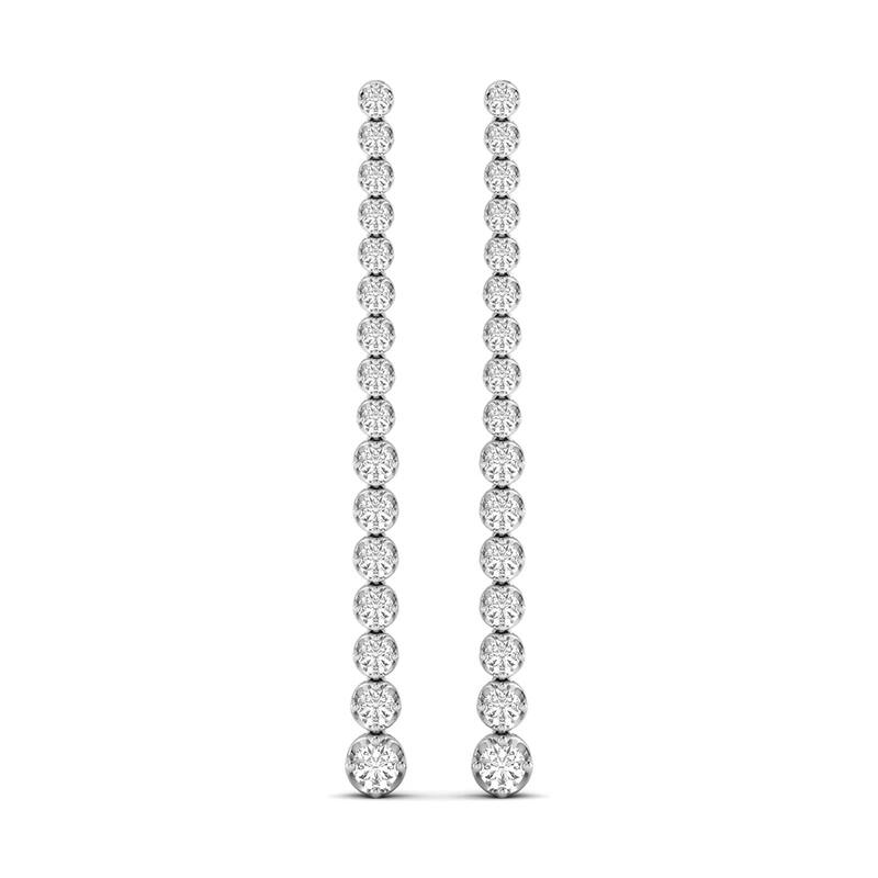 Marquee 3 1/5 CTW Diamond Dangle Earrings in 14K White Gold