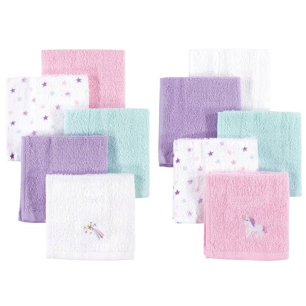 slide 1 of 1, Hudson Baby Infant Girl Super Soft Cotton Washcloths, Unicorn, One Size - Unicorn - One Size One Size - Unicorn