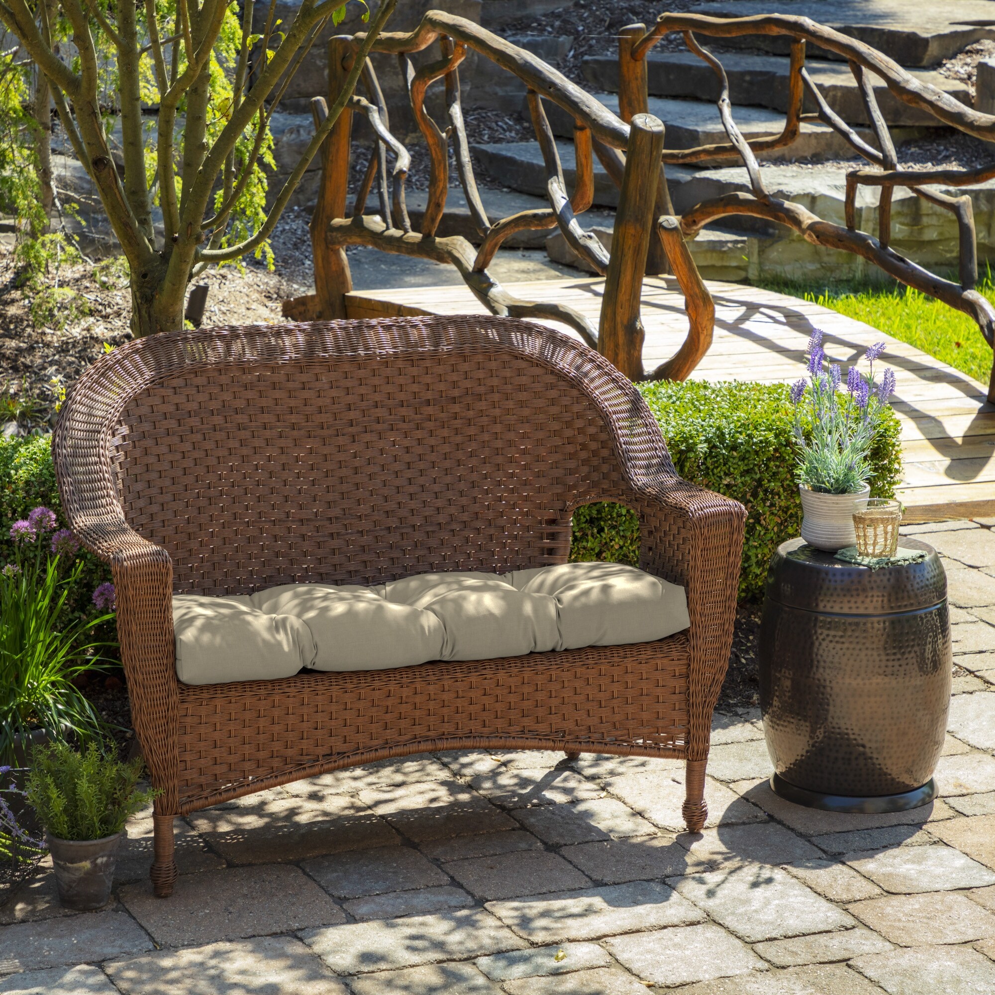 Arden selections new tan leala texture on sale outdoor deep seat set