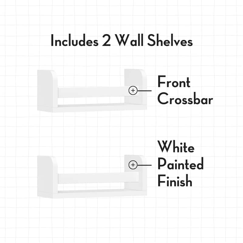 RiverRidge Home Kids Small 10 inch Floating Wall Mount Bookshelf (2 Pack)