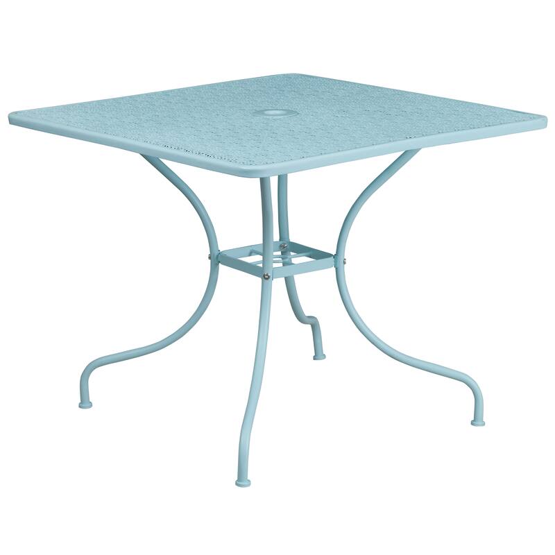 35.5'' Square Indoor-Outdoor Steel Patio Table - 32.5"
