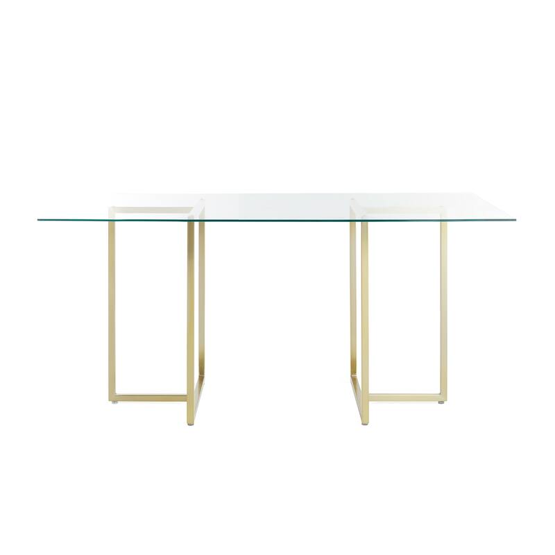Legend 29x48-Inch Rectangular Dining Table with Steel Base in Gold