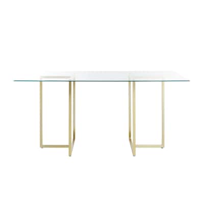 Legend 29x48-Inch Rectangular Dining Table with Steel Base in Gold