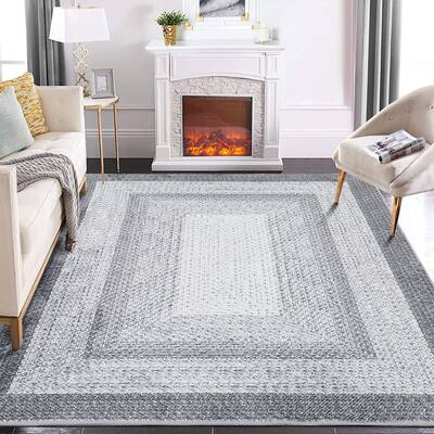 GlowSol Modern Abstract Area Rug Geometric Rug Ultra Soft Indoor Plush Throw Carpet for Living Room Bedroom Home Office