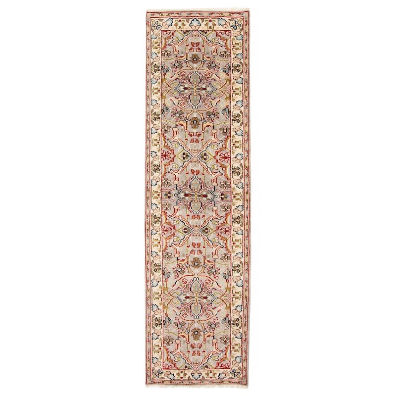 ECARPETGALLERY Hand-knotted Serapi Heritage Light Grey Wool Rug - 2'8 x 9'10 - Light Grey - 2'8 x 9'10