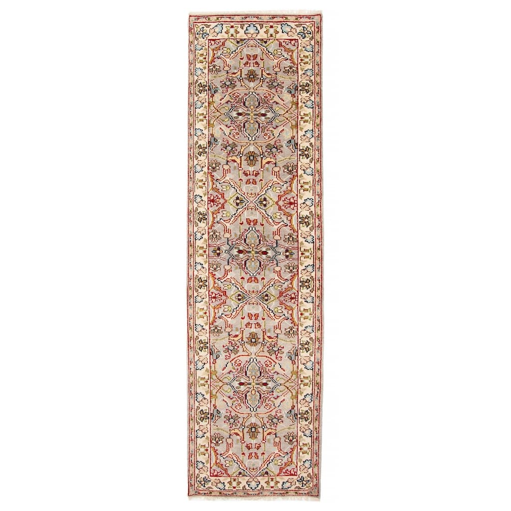 ECARPETGALLERY Hand-knotted Serapi Heritage Light Grey Wool Rug - 2'8 x 9'10