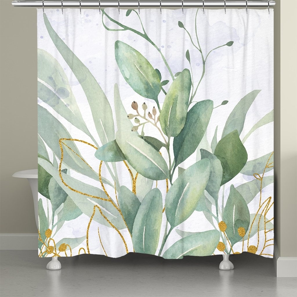 Tropical Shower Curtain, Leaves Jungle Shower Curtain Palm Bathroom Shower  Curtain Set Heavyweight with 12 Hooks, Green White 72 x 72