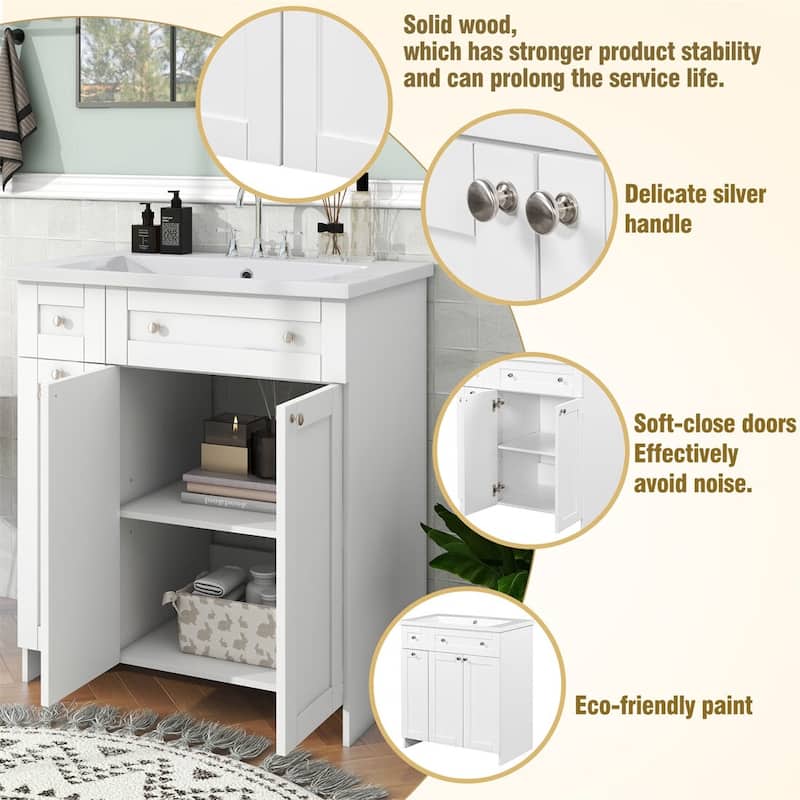 Merax 30" Grey Bathroom Vanity with Single Sink