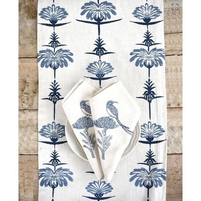 French Home Set of 4 Sugarbird Napkins - Indigo