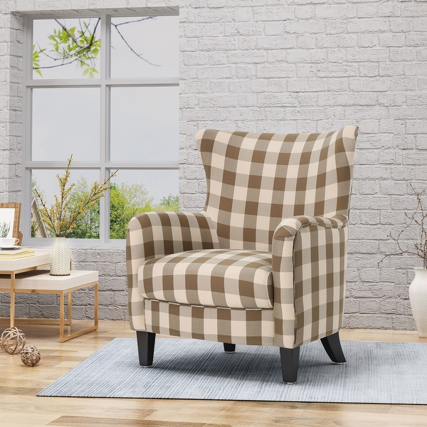 Grey sales checkered armchair