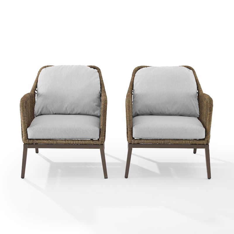 Haven 2Pc Outdoor Wicker Armchair Set - 33.63"D x 26.38"W x 29.75"H