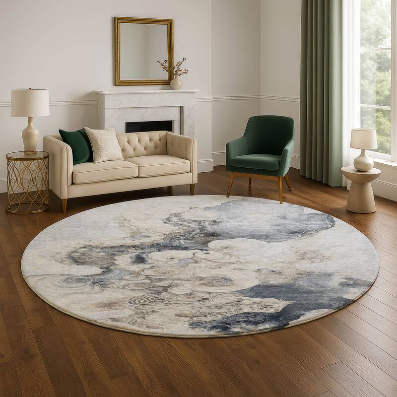 Premium Washable Super Soft Abstract Chic Mayfield Rug - Gray - 8' x 8'