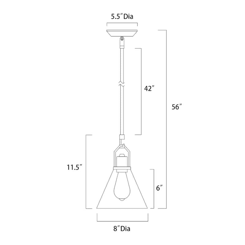 Brushed Nickel 1-Light Mini Pendant with Clear Cone Glass Shade - Brushed Nickel
