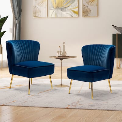 Monica Tufted Velvet Upholstered Side Chairs (Set of 2)