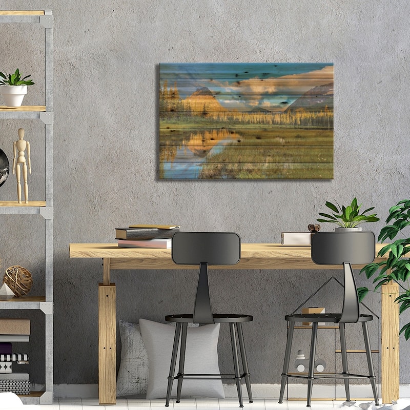 Sinopah Mountain And Its Reflection, Two Medicine, Glacier National Park, Montana, USA Print On Wood by Chuck Haney