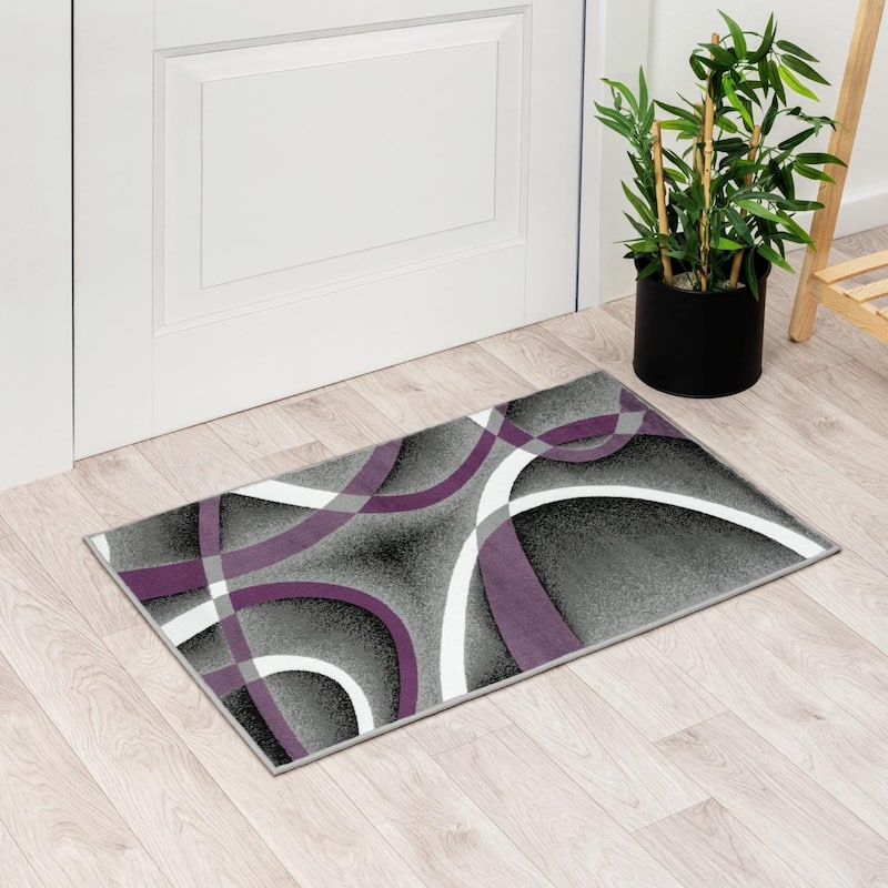 Luxe Weavers Modern Area Rug - 2' x 3' - Purple