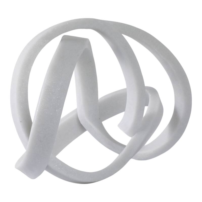 White 16x12 in. Resin Novelty Abstract Knot Sculpture - 15.5"