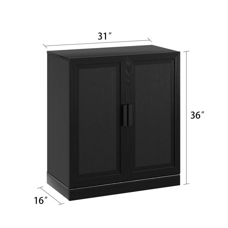 Modular Sideboard Cabinet with Storage Buffet Cabinet with Rattan Doors for Living Room Kitchen Dining Room Entryway