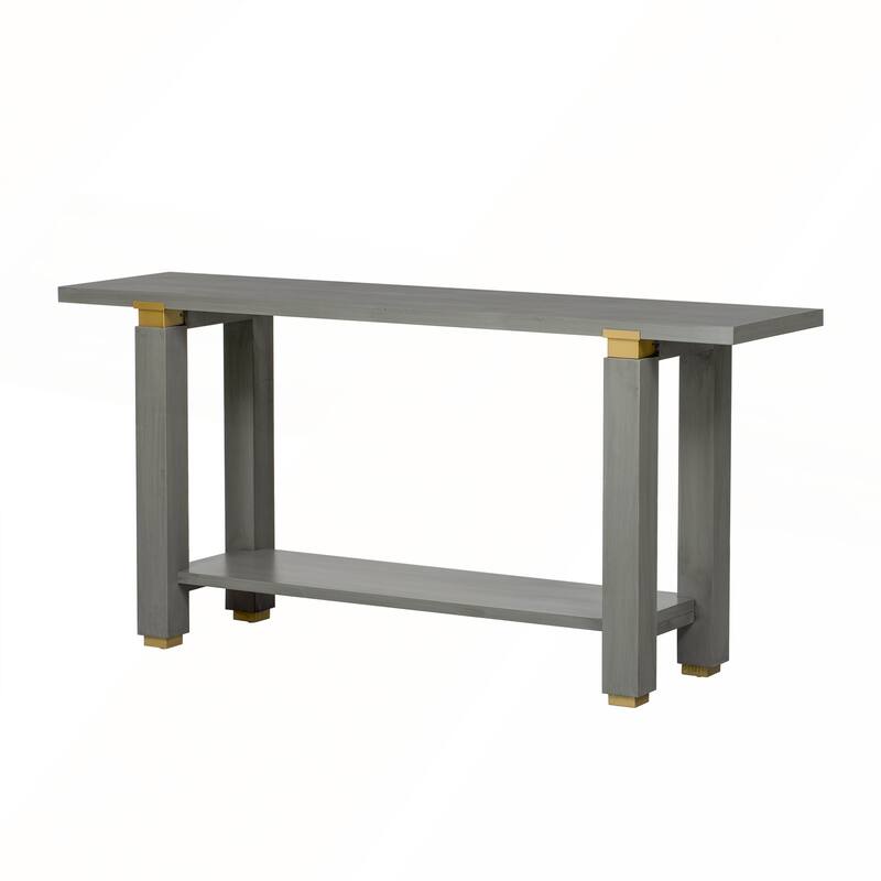 62.9in Modern Minimalist Solid Wood Console Table