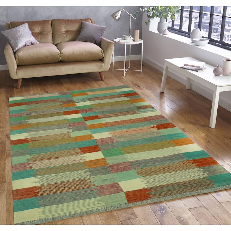 Noori Rug Winchester Flatweave Videl Red/Orange Rug - 4'10" x 6'6"