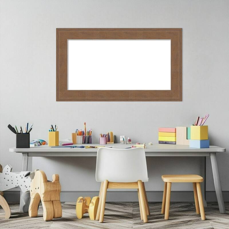 Amanti Art Alta Brown Grey Framed Dry Erase Magnetic Board