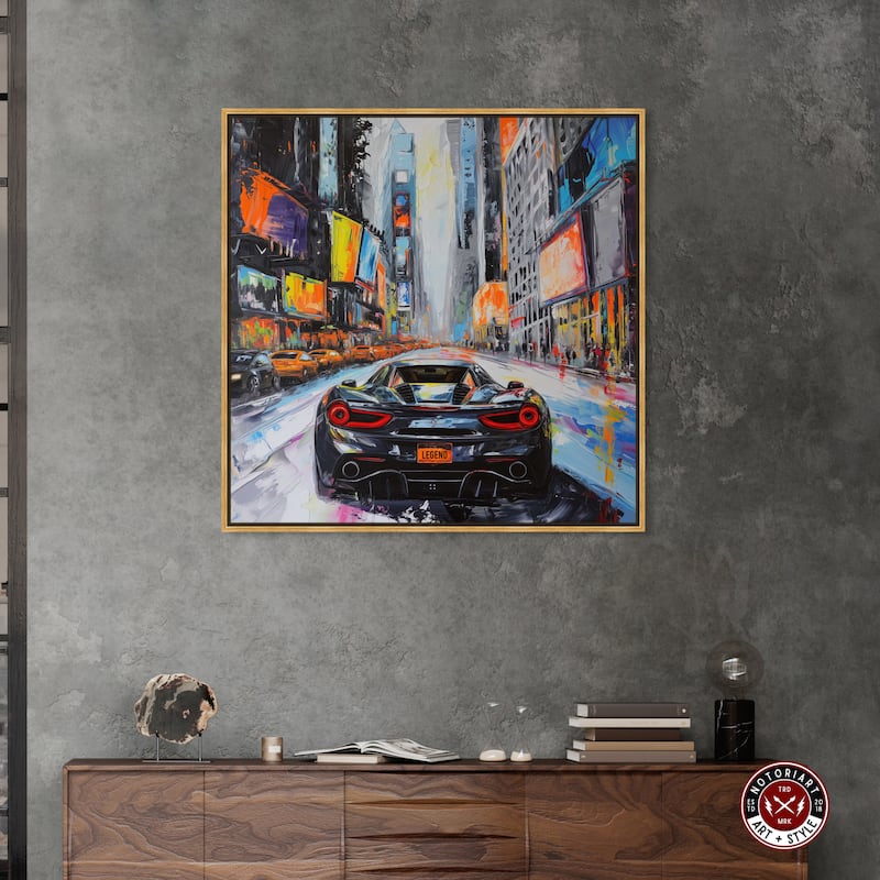 Notoriart Blast The Speakers Framed Car 1 Piece Canvas Wall Art