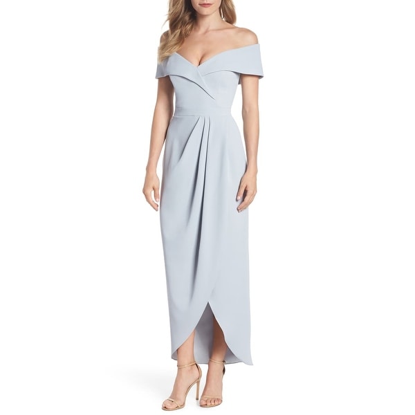 tulip hem sleeveless crepe gown xscape