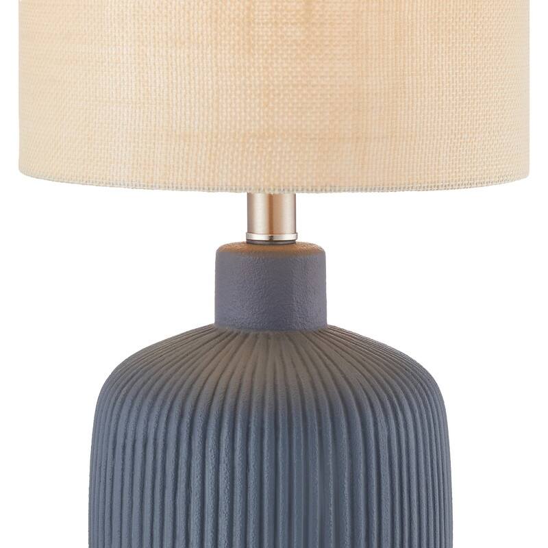 KAWOTI Fluted Ceramic Table Lamp (H18.25" x W10" x D10")