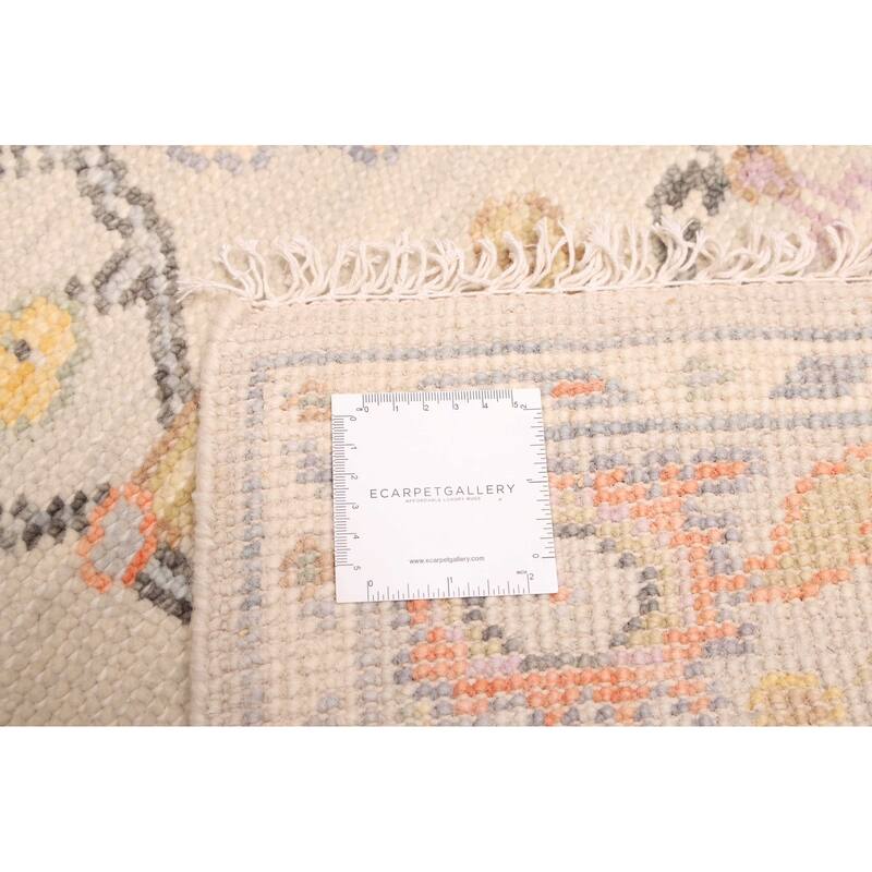 ECARPETGALLERY Hand-knotted Modern Oushak Light Grey Wool Rug - 3'7 x 5'6